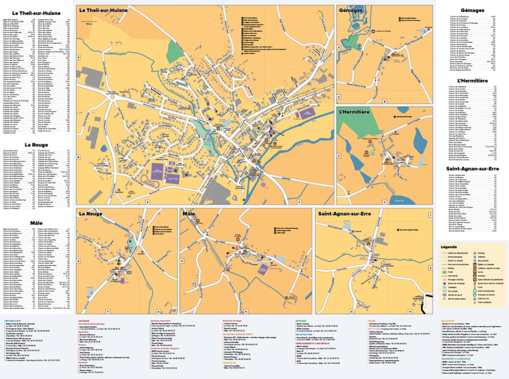 Verso avec zoom sur les centre villes